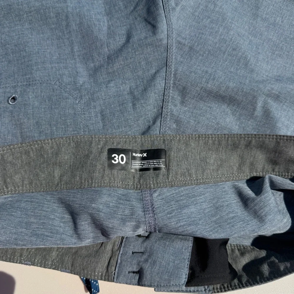 Hurley Phantom One and Only Board Shorts Mens‎ 30 Heather Grey Blue Swim Trunks